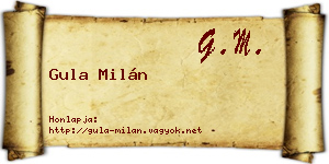 Gula Milán névjegykártya
